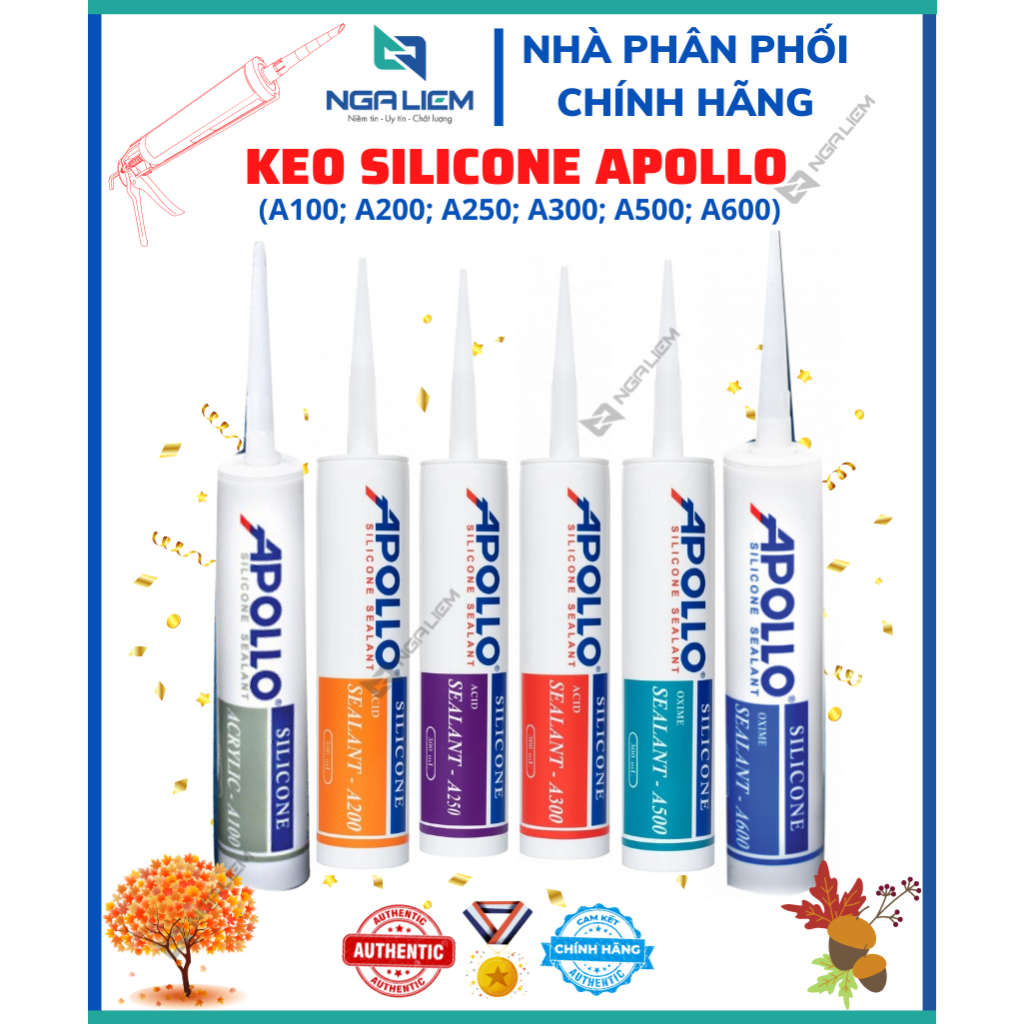 Keo Silicon Apollo A300 A500 (Trong Sữa Xám Đen) (300ml)