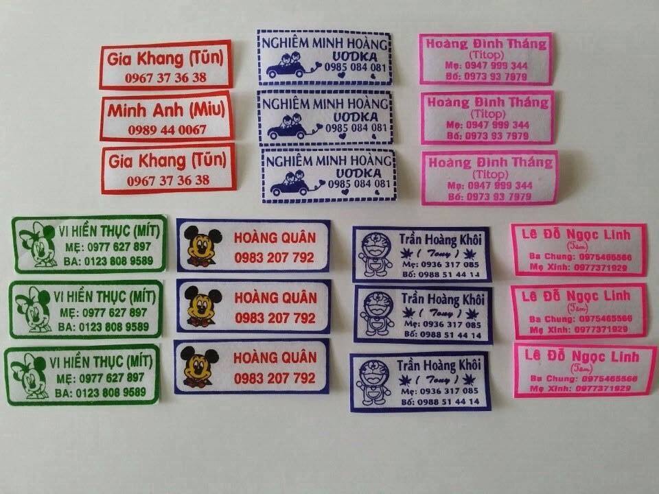 BẢNG TÊN - LOGO VẢI KEO ỦI VÀ DECAL STICKER TÊN BÉ THEO YÊU CẦU