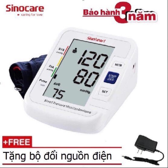 Máy Đo Huyết Áp Điện Tử Bắp Tay Sinocare Bộ Máy + Sạc