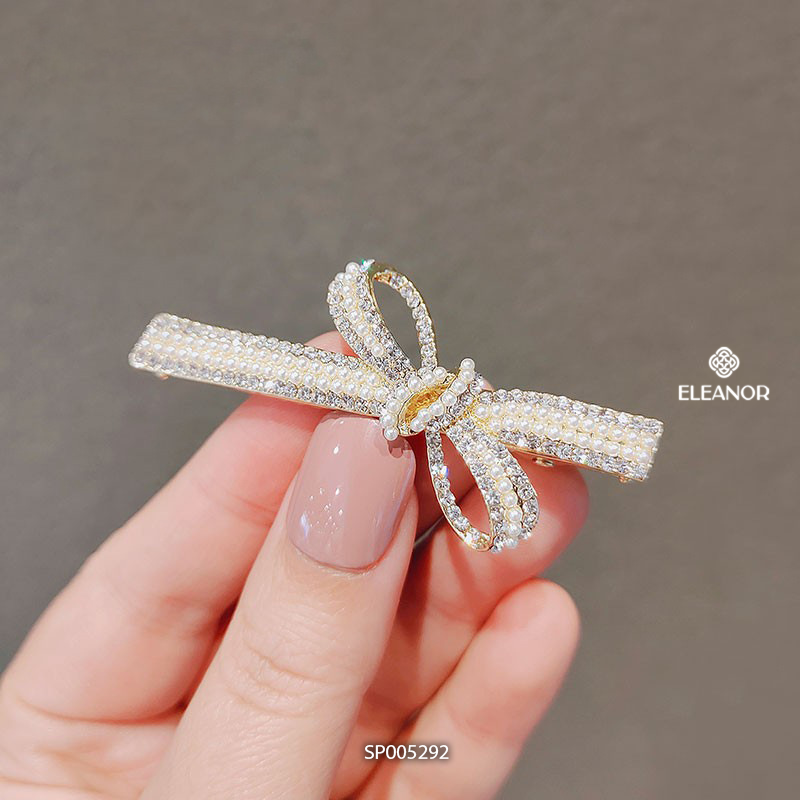 Kẹp tóc nữ Eleanor Accessories kẹp đính đá ngọc trai nhân tạo hình nơ phụ kiện tóc 5292