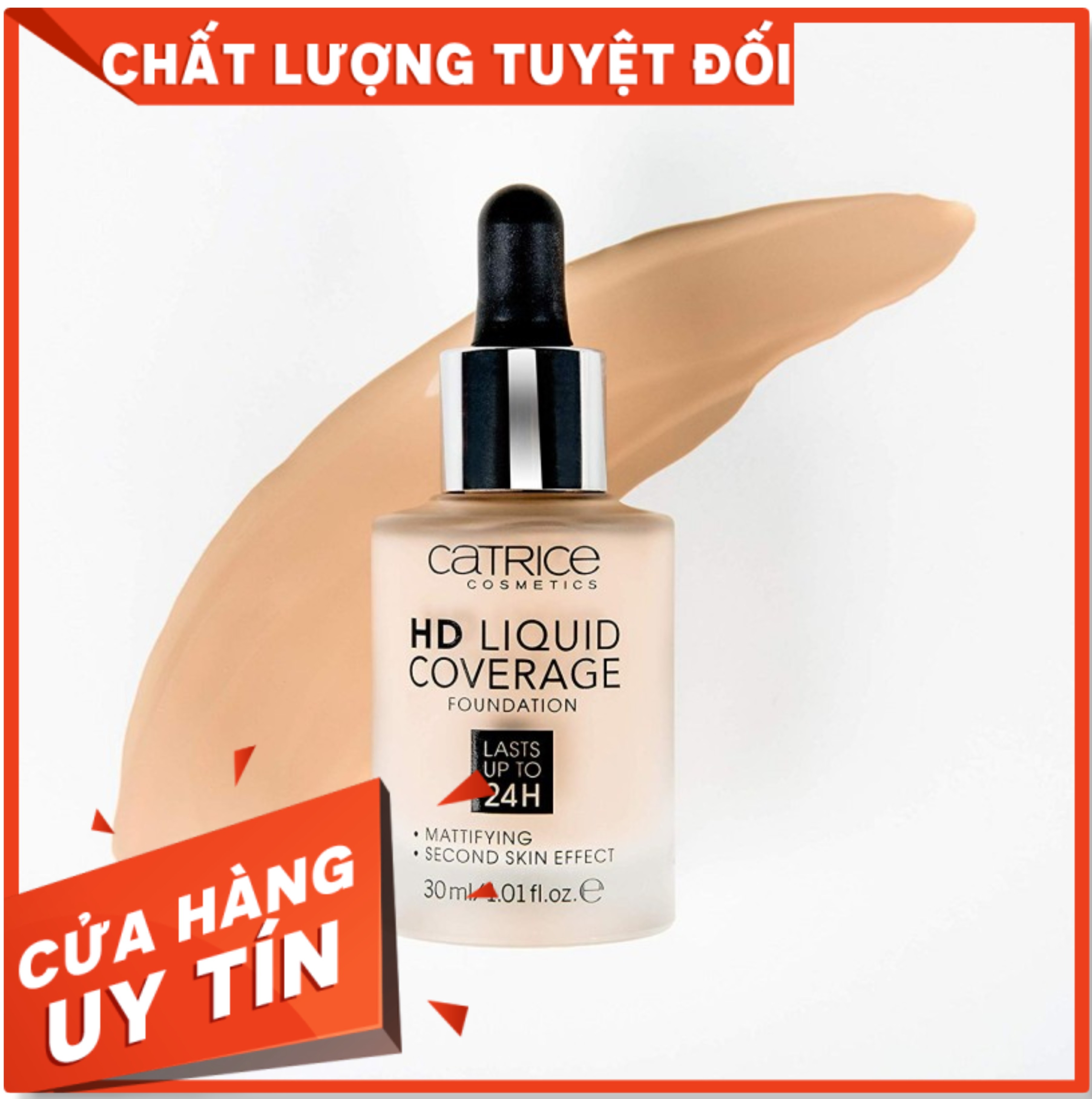 (HÀNG HOT )Kem Nền Catrice Hd Liquid Coverage 30ml - Che Phủ Hoàn Hảo mà còn chứa nhiều dưỡng chất cần thiết giúp dưỡng da hiệu quả- Em ấy sẵn sàng chiều lòng cả những cô nàng da dầu/hỗn hợp khó tính nhất