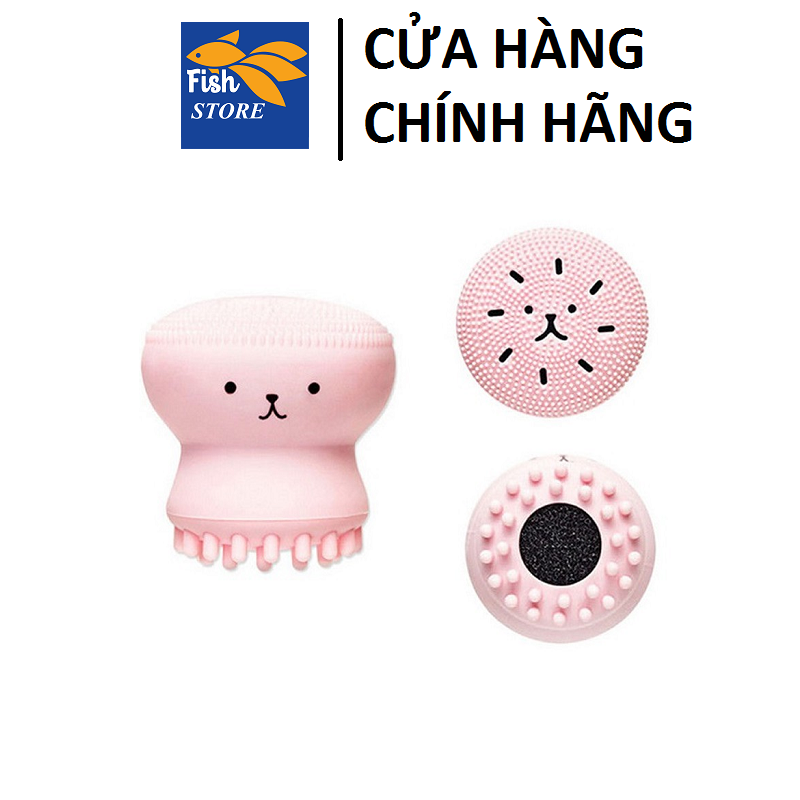 (Có Quà Tặng) Cọ Rửa Mặt Bạch Tuộc (Màu Hồng)