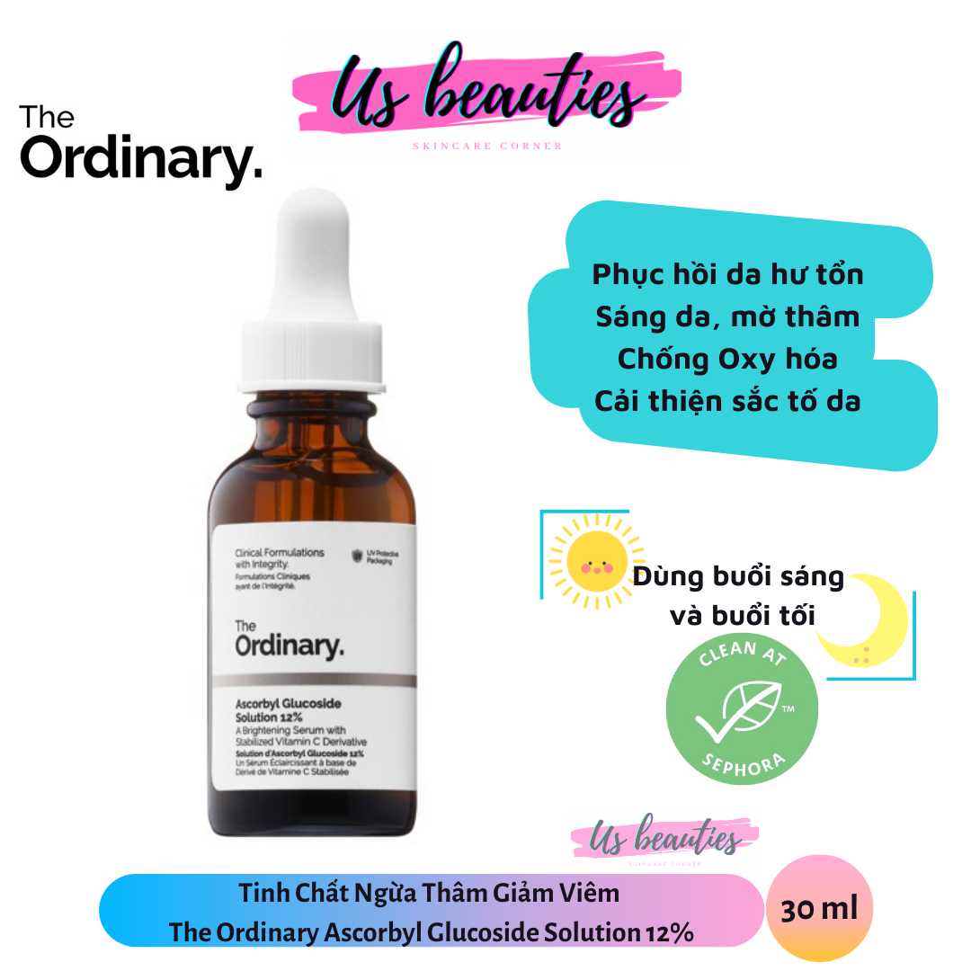 [Hcm]Tinh Chất Ngừa Thâm Giảm Viêm The Ordinary Ascorbyl Glucoside Solution 12% 30Ml