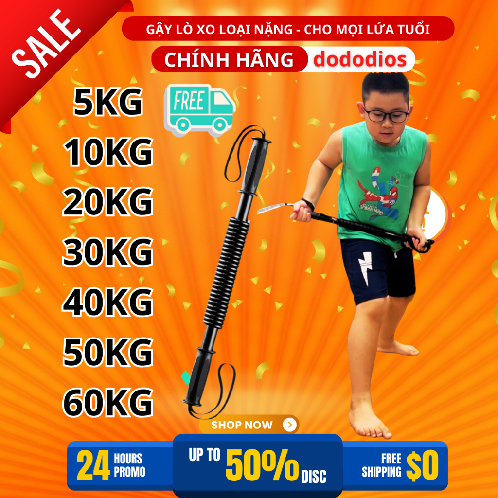 gậy lò xo 5kg - thanh lò xo 60kg 50kg 40kg 30kg 20kg 10kg 7kg 9kg - dụng cụ tập cơ tay tại nhà - Hãn