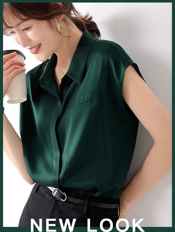 Áo sơ mi nữ tay kiểu sát nách phong cách đẹp