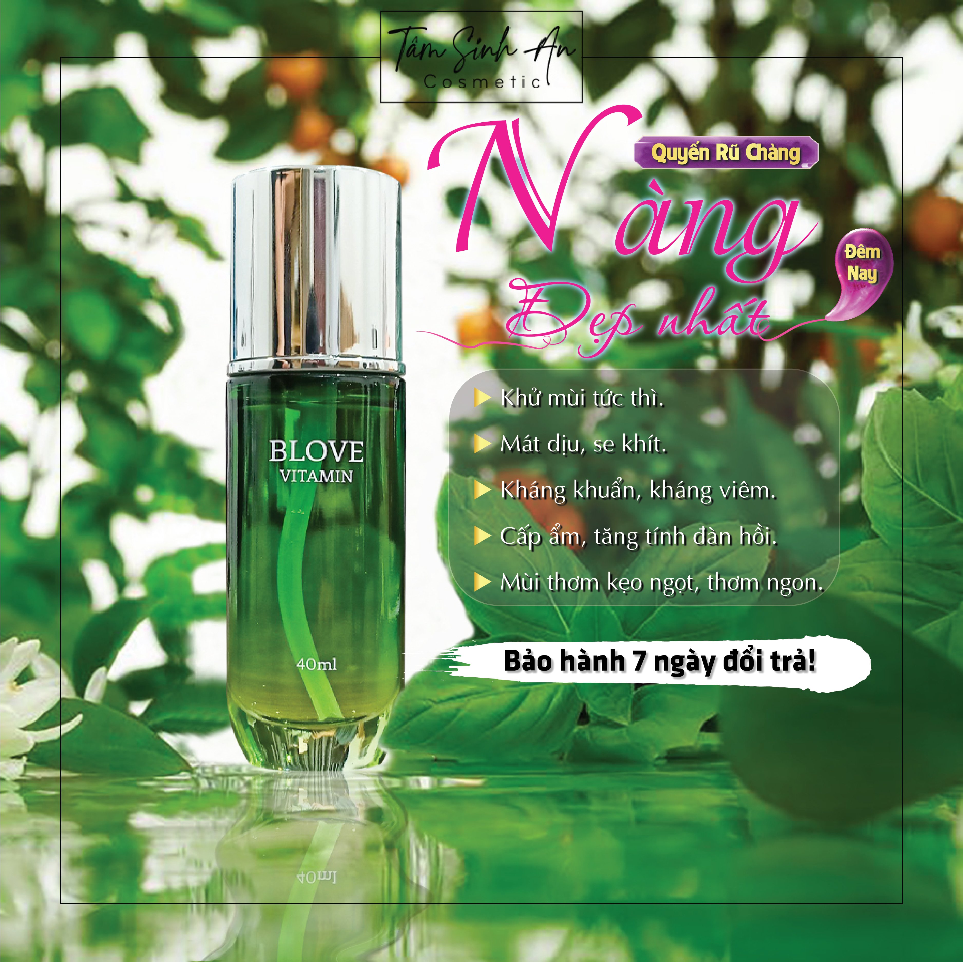 Nước Hoa Vùng Kín Blove Vitamin Perfume 30Ml - Nước Hoa Thơm Bím Kháng Khuẩn Trẻ Hóa Se Khít Vùng Kín - Tâm Sinh An