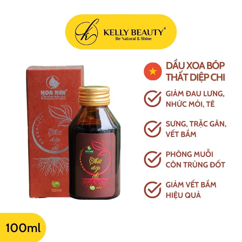 [Freeship] Dầu Xoa Bóp Thất Diệp Chi Hoa Nén 100Ml - Hỗ Trợ Giảm Đau Lưng Nhức Mỏi Cảm Cúm Vết Bầm Côn Trùng Cắn | Kelly Beauty