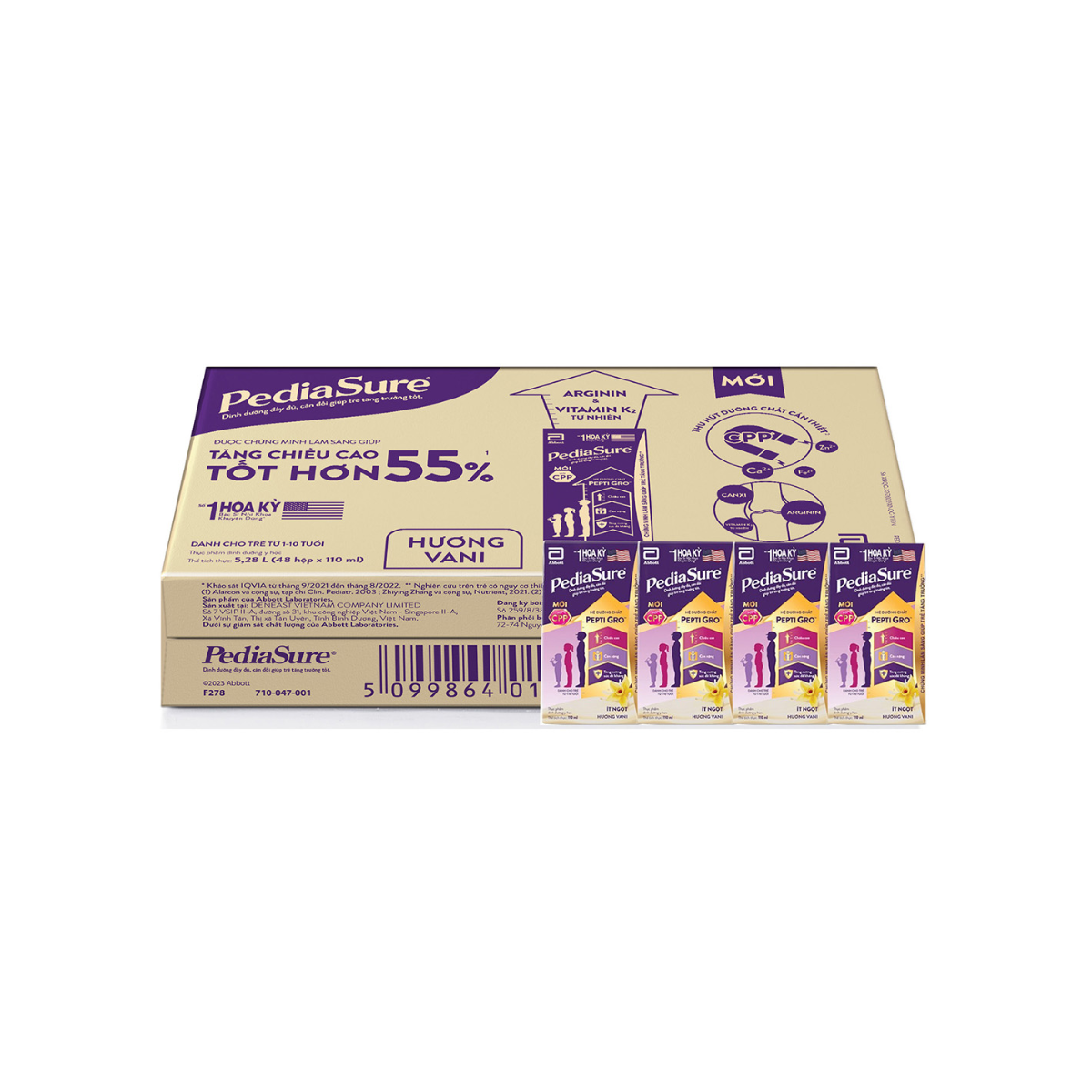 Combo 2 Thùng 48 Hộp Sữa Bột Pha Sẵn Pediasure Vani Giúp Xương Chắc Khỏe Tăng Chiều Cao Cho Bé 1-10 Tuổi 110ml 180ml - Bibo Mart