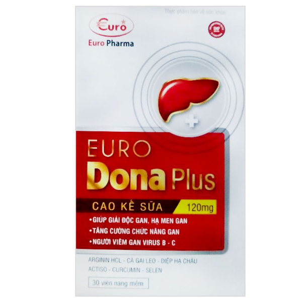 [Hcm]Giải Độc Gan Euro Dona Plus Hộp 60 Viên