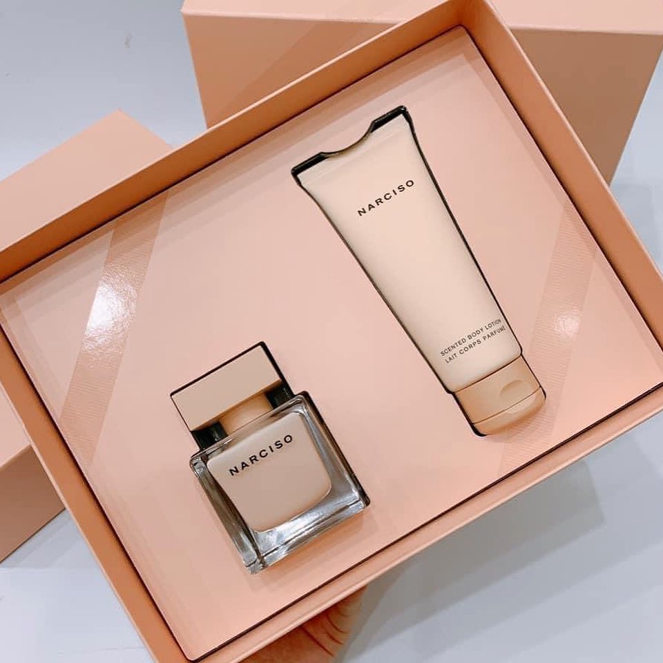 [Hcm]Bộ Quà Tặng Nước Hoa Poudree Narciso Rodriguez 50Ml Lotion 75Ml