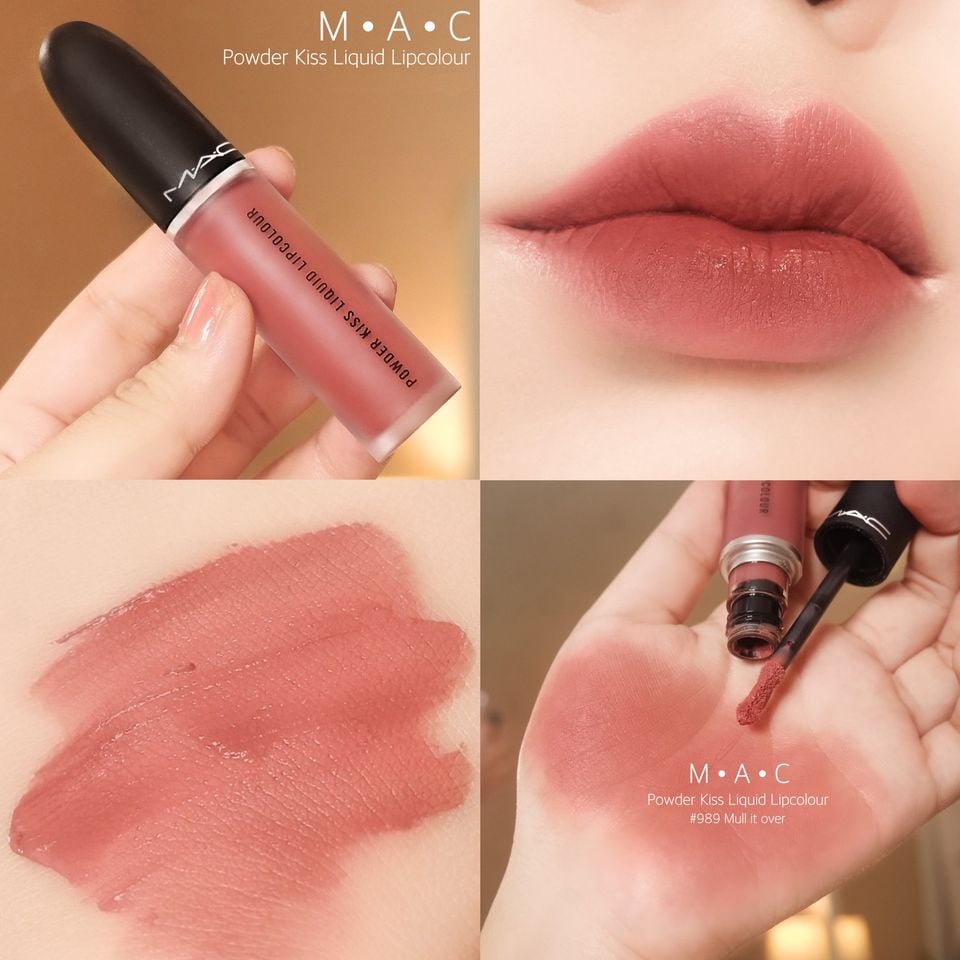 Son Kem MAC Powder Kiss Liquid Lipcolour son kem lì màu cam hồng đất tặng kèm lọ sữa rửa mặt sulwhasoo 50ml