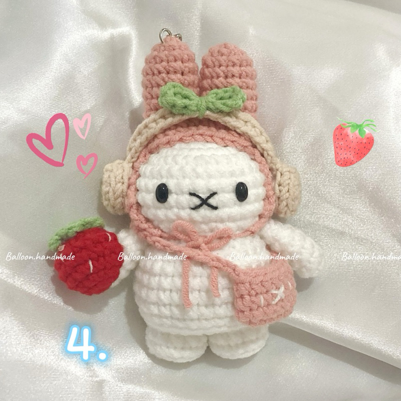 Móc khóa len handmade thỏ miffi