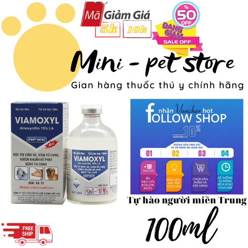 [100ml KHÁNG SINH] ĐẶT TRỊ VIÊM VÚ VIÊM TỬ CUNG NHIỄM KHUẨN KẾ PHÁT BỆNH TAI XANH TRÊN CHÓ MÈO TRÂU 