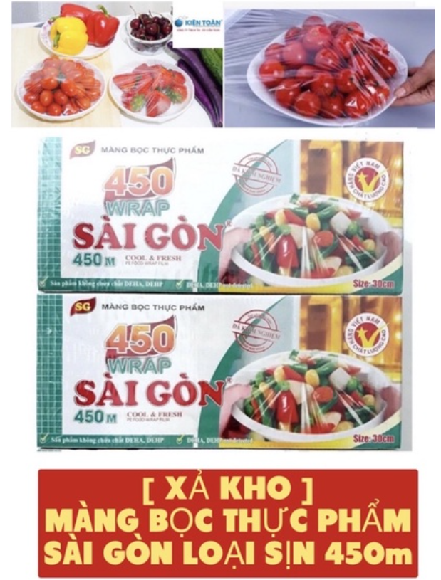 MÀNG BỌC THỰC PHẨM 360m450m HÃNG SÀI GÒN LOẠI SỊN.AN TOÀN KHÔNG ĐỘC HẠI