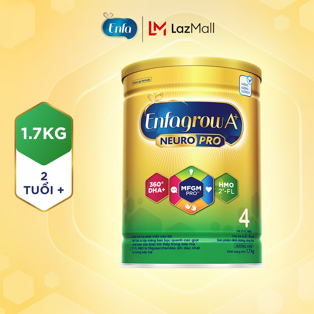 [Quà Tặng Từ Enfa ] Sữa Bột Enfagrow A+ Neuropro 4 1.7kg với DHA giúp phát triển não bộ cho Trẻ Từ 2