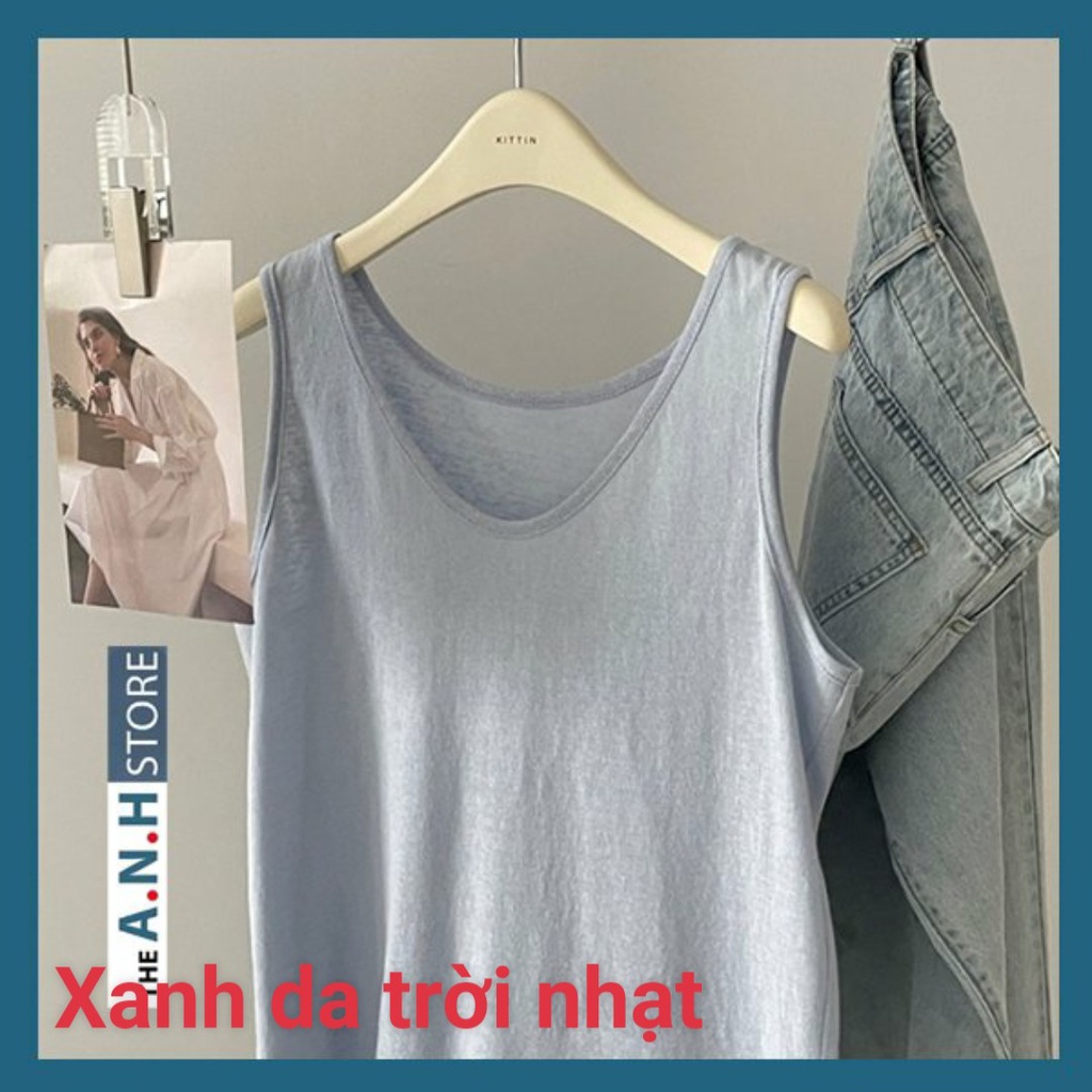 Áo thun Ba lỗ nữ chất thun cotton nhẹ  thấm hút tốt áo sát nách cổ tim nữ phong cách Hàn Quốc