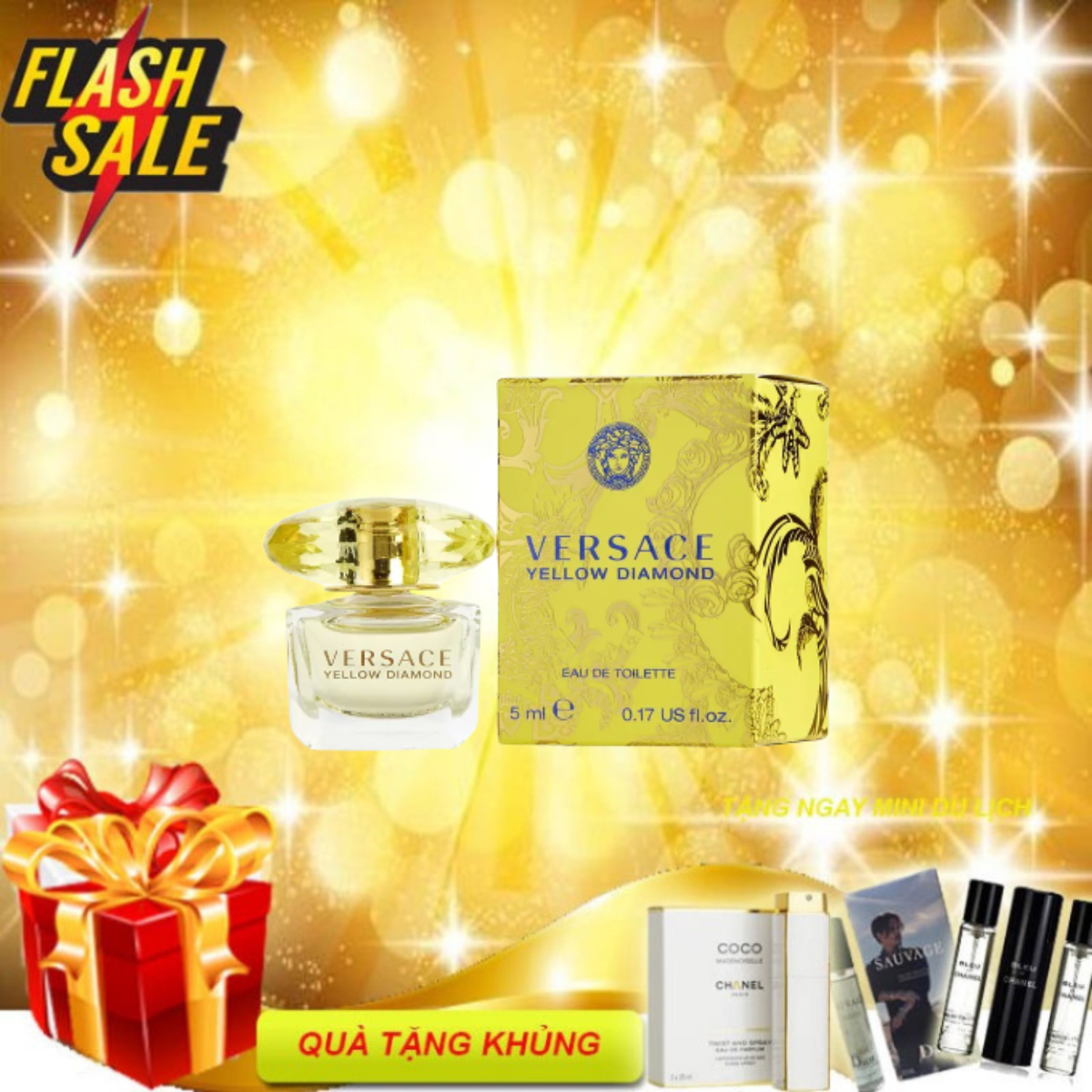 Nước Hoa nữ Mini chấm Versace Yellow Diamond 5ml - Nước hoa chính hãng siêu hot