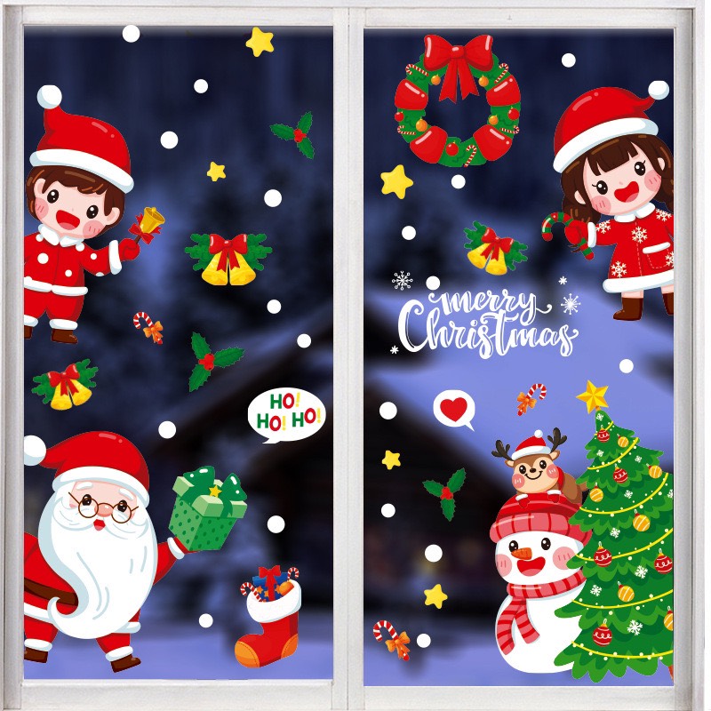 Decal noel CÓ KEO 2024 dán cửa kính trang trí noel decor giáng sinh [60*90CM] QT201