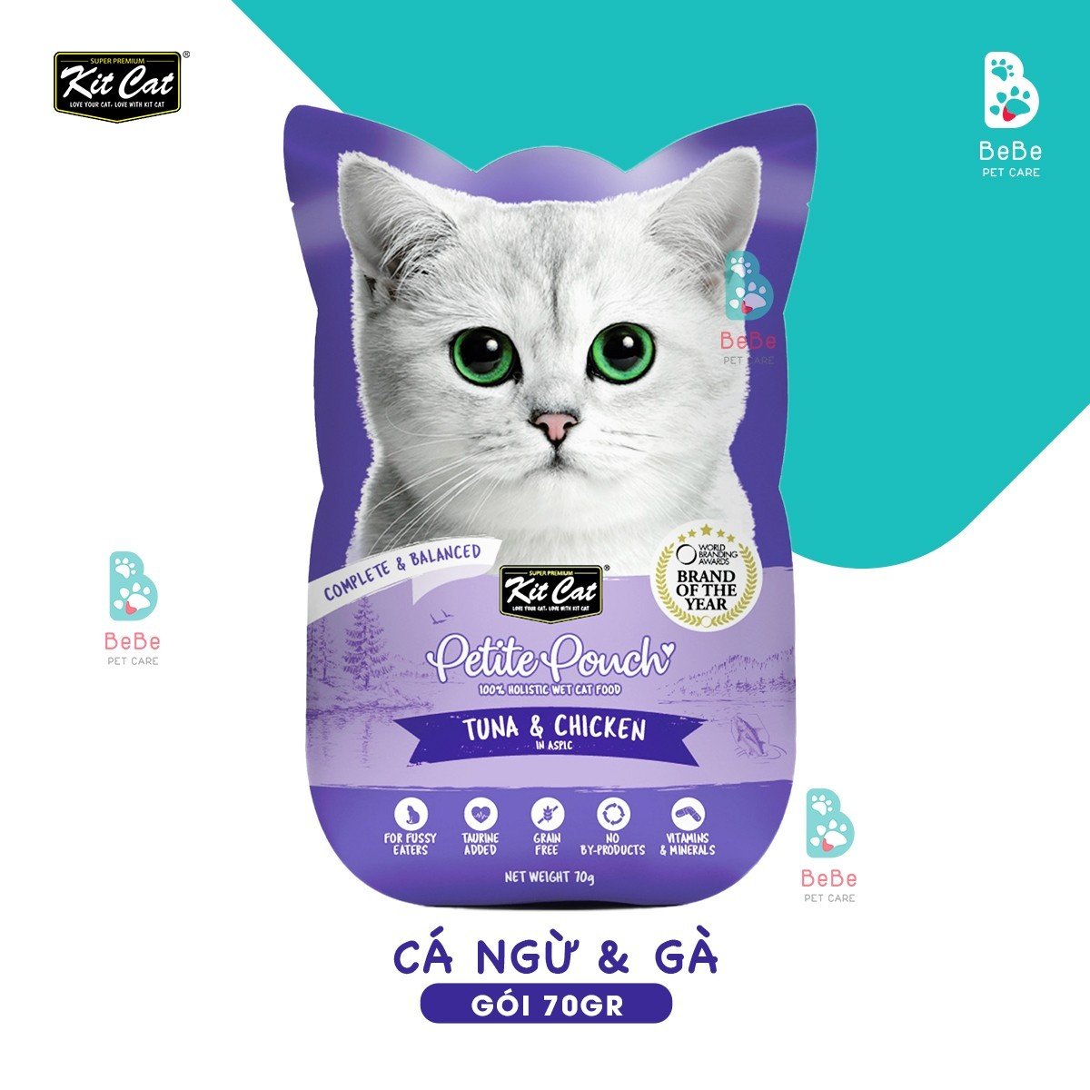 Pate KITCAT PETITE POUCH - Bữa Ăn Hoàn Chỉnh Hương Vị Hấp Dẫn Cho Mèo Mọi Lứa Tuổi