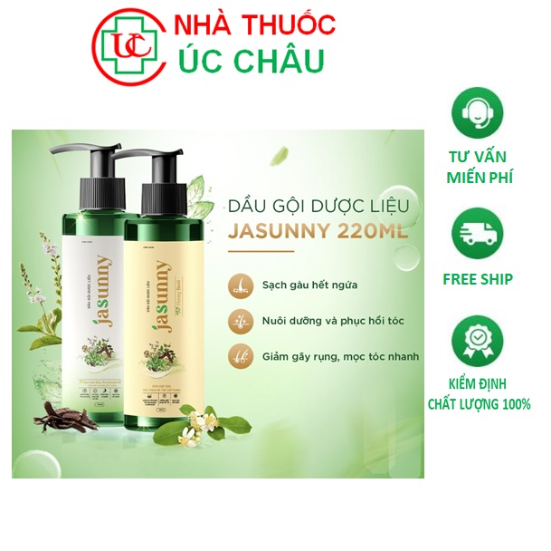 Jasunny dầu gội dược liệu jasunny dầu gội gàu giảm tóc khô gãy rụng mượt tóc chai 220ml