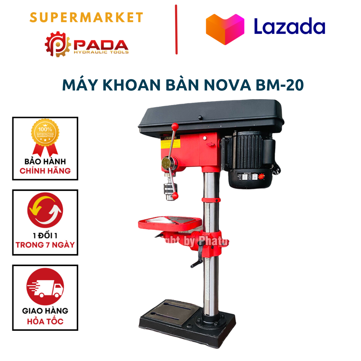 Máy Khoan Bàn NOVA BM-20- Công suất 1100W-Đầu kẹp 20mm-Bảo hành 6 tháng