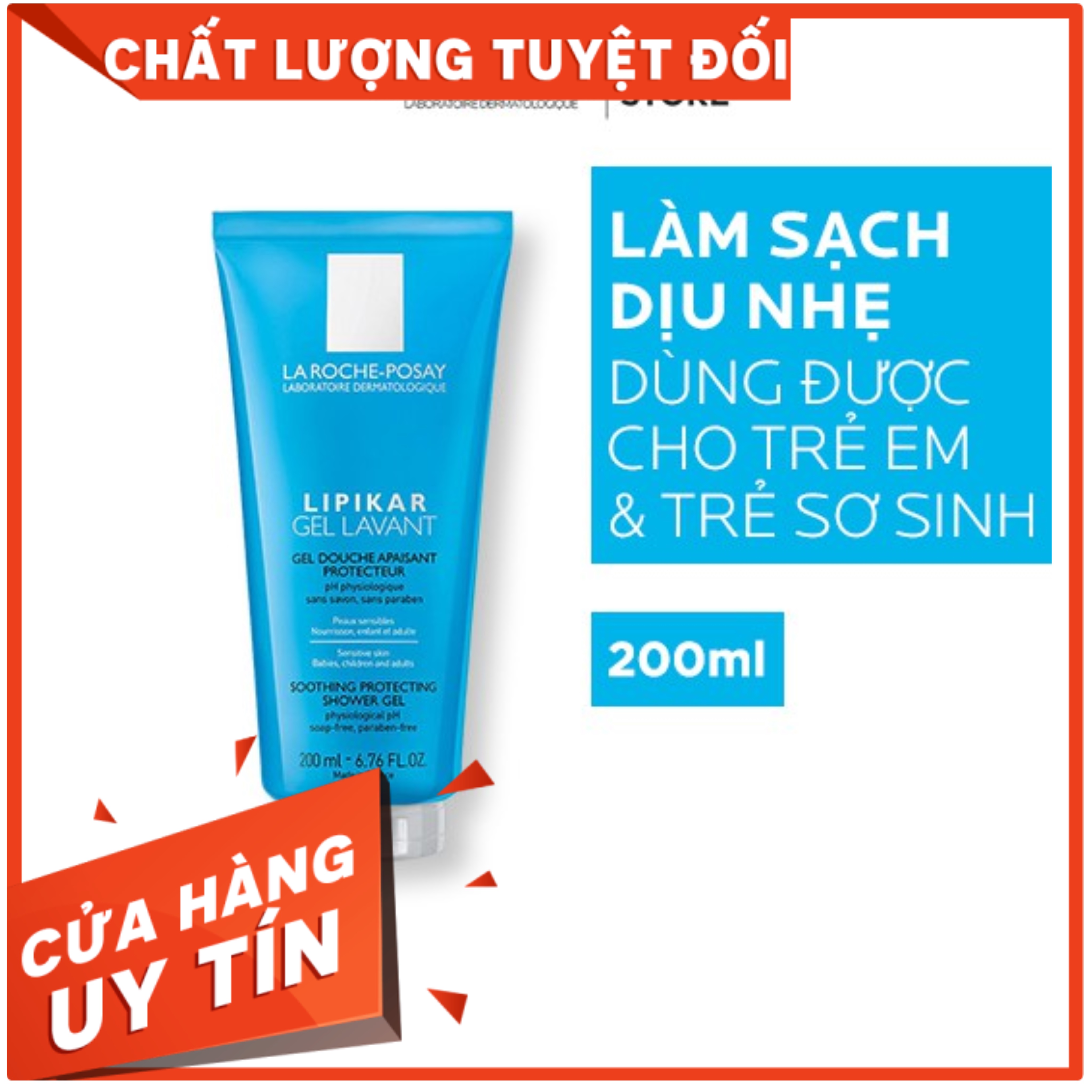 [Hàng Chính Hãng] Sữa Tắm La Roche - Posay Lipikar 100Ml Bảo Vệ Da Nhạy Cảm Cho Bé - Giúp Làm Sạch Làm Dịu Bảo Vệ Da Dành Cho Da Mỏng Manh Của Bé - Bảo Hành 6 Tháng