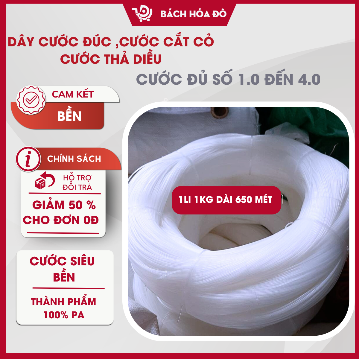 [ 1ly~35ly - 0.5kg]  Cước Đúc  Dây Cước Thả Diều