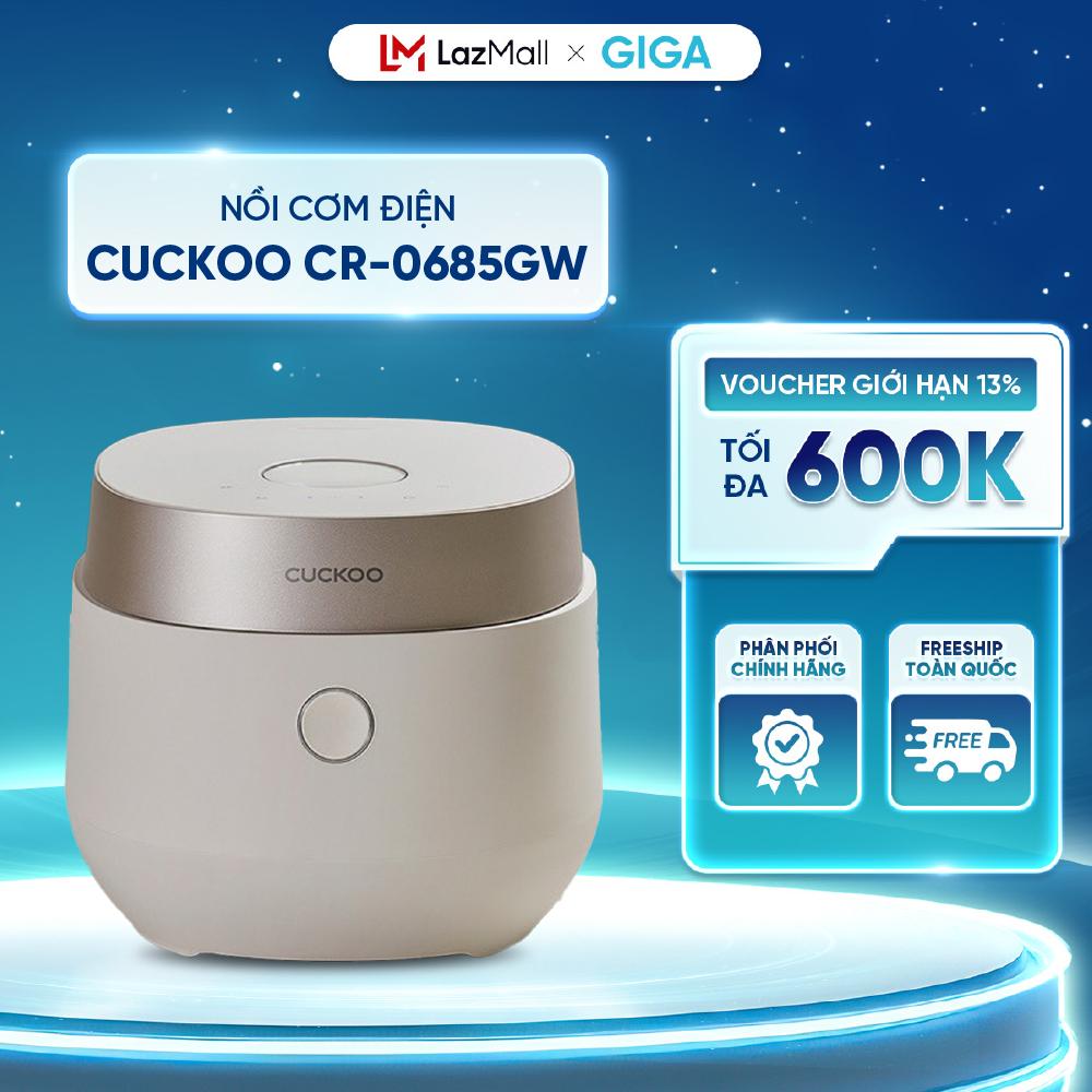 Nồi cơm điện Cuckoo CR-0685GW - 1.08 lít - Đa dạng chế độ nấu - Nội địa Hàn Quốc