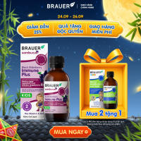 Siro BRAUER BLACK ELDERBERRY IMMUNE PLUS-Tăng đề kháng giảm cảm lạnh(100ml)