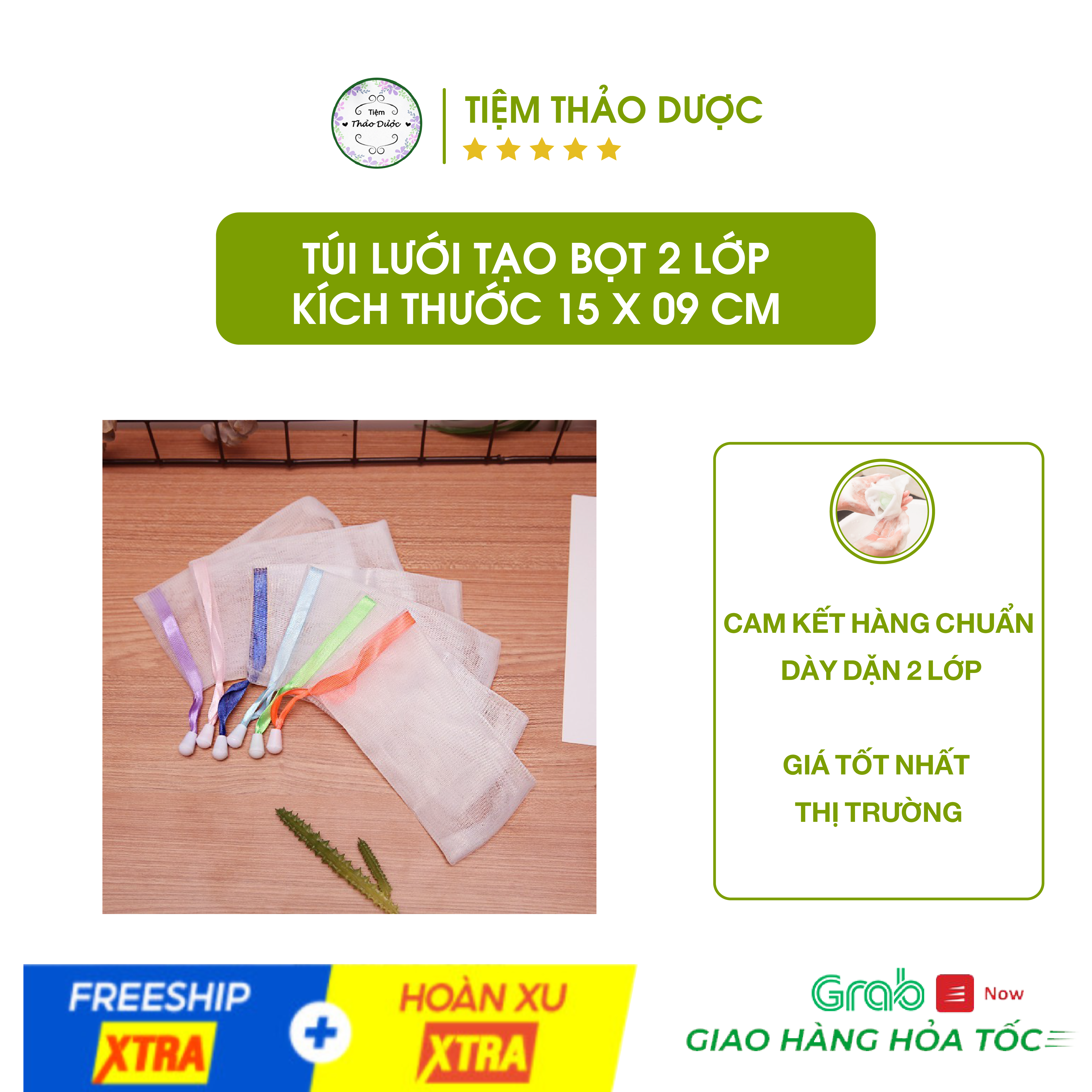 T&Uacutei Lưới Tạo Bọt X&Agrave B&Ocircng (K&Iacutech Thước 15X09