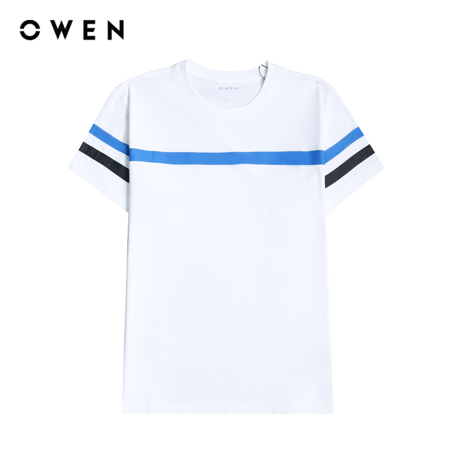 OWEN -  Áo thun nam Tshirt Body Fit TSN231433 màu Trắng chất liệu Cotton Modal