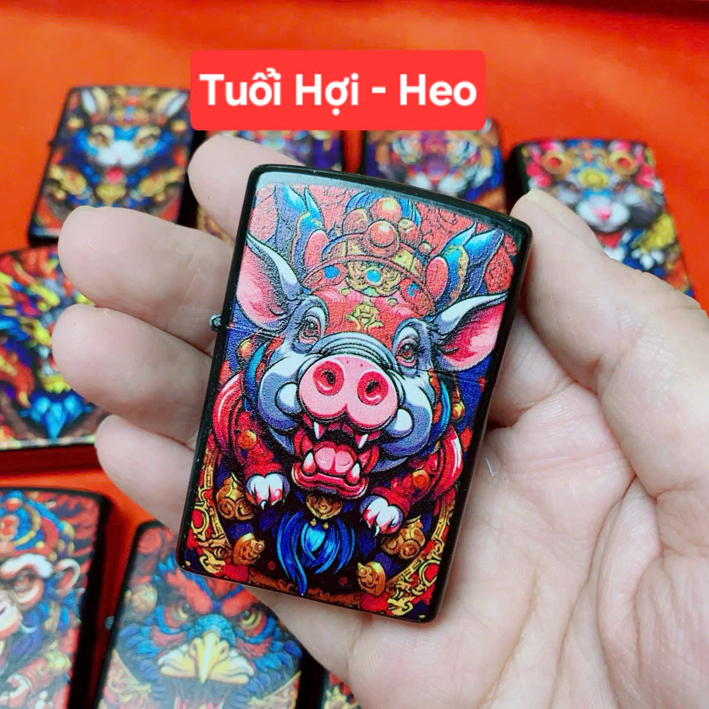 Bật Lửa Zippo Sơn Tĩnh Điện 12 Con Giáp ( Tặng Kèm Chai Xang Mini + Đá Bấc)