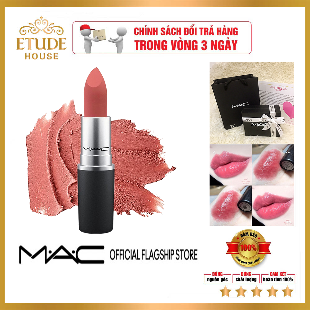 Son Mac Powder Kiss Full Box. Chất Son Lì Mịn Khả Năng Bám Màu Tốt Son Lên Màu Cực Chuẩn