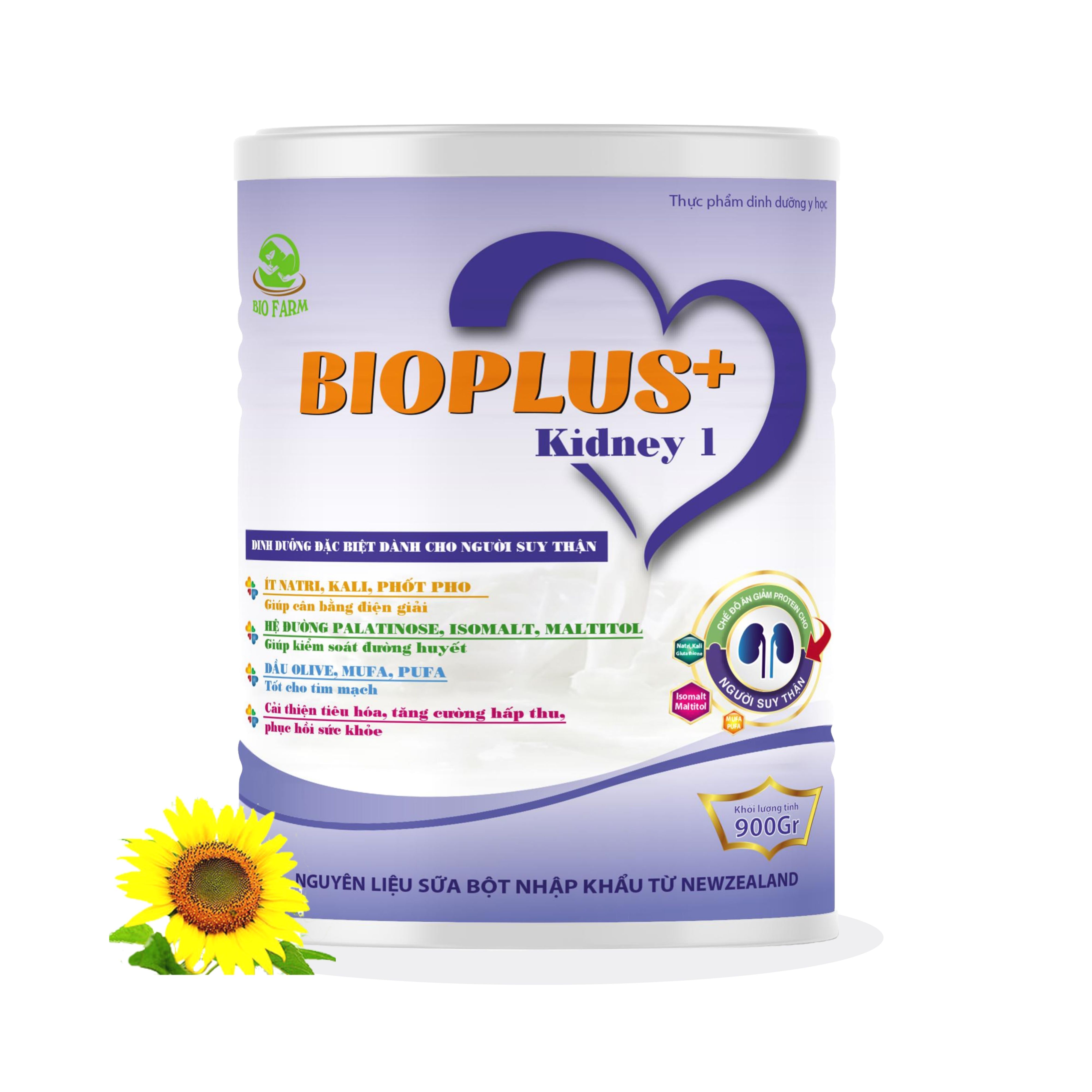 Sữa Cho Người Bệnh Thận Bio Plus Kidney 1 (900G) - Giải Pháp Dinh Dưỡng Toàn Diện Cho Người Bệnh Thận Người Suy Thận - Suy Thận Mạn Giai Đoạn Tiền Chạy Thận Nhân Tạo Cần Bổ Sung Dinh Dưỡng Và Phục Hồi Sức Khoẻ