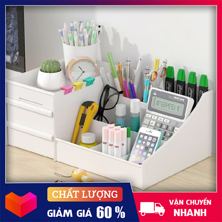 [Cực phẩm] KỆ MỸ PHẨM Siêu tiện ích Kệ có 3 tầng bao gồm 2 ngăn kéo
