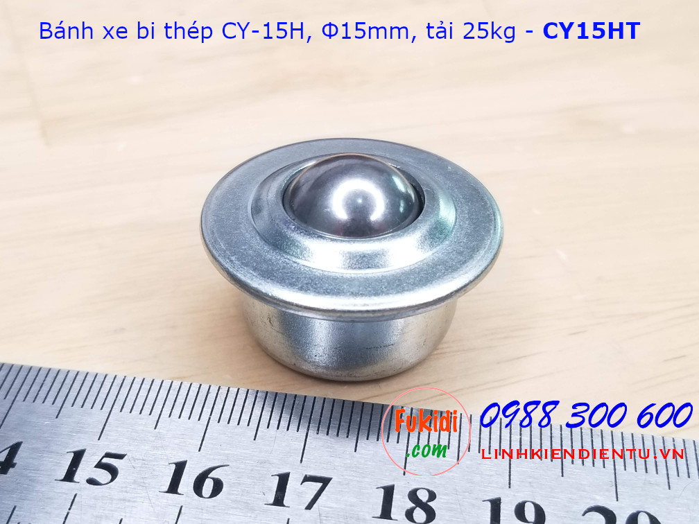 Bánh xe bi đa hướng con lăn bi đa hướng CY-15H bi thép 15mm tải 25kg - CY15HT