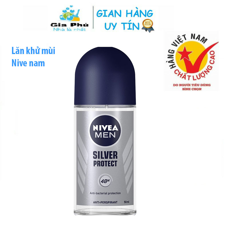 [HCM]Lăn Khử Mùi Nivea Nam 50ml Phân Tử Bạc Ngăn mùi hiệu quả