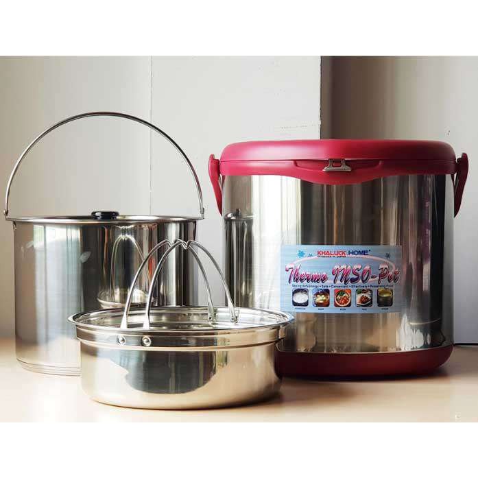 Nồi ủ Khaluck KL-711 6 Lít - Đỏ + Xanh, Dung Tích Lớn, Chất Liệu Inox 304
