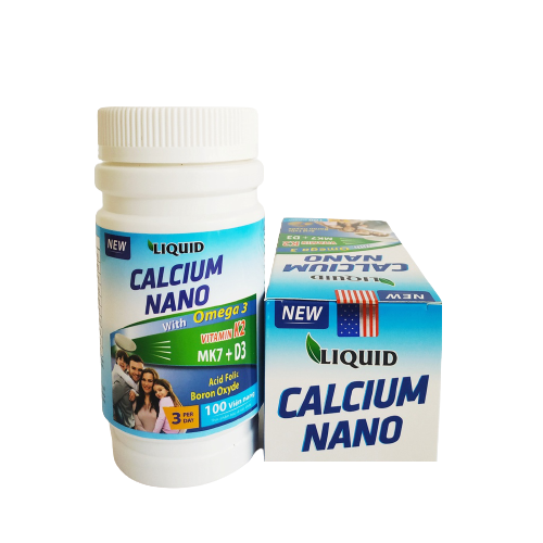 Viên uống Liquid calcium Nano omega Glucosamin bổ sung canxi giúp tăng chiều cao giảm nguy cơ loãng xương – Lọ 100 viên
