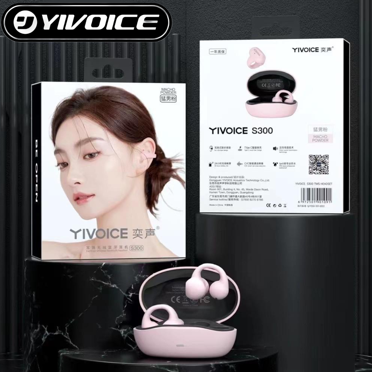 Tai nghe Bluetooth thể thao dạng hở kẹp vành tai Yivoice S300 công nghệ mới dẫn truyền âm thanh qua