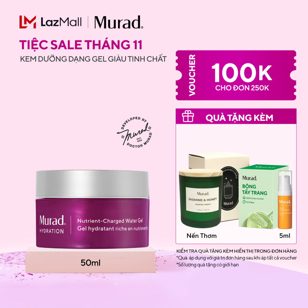 Kem dưỡng ẩm dạng gel giàu Tinh chất Murad Nutrient-Charged Water Gel 50ml