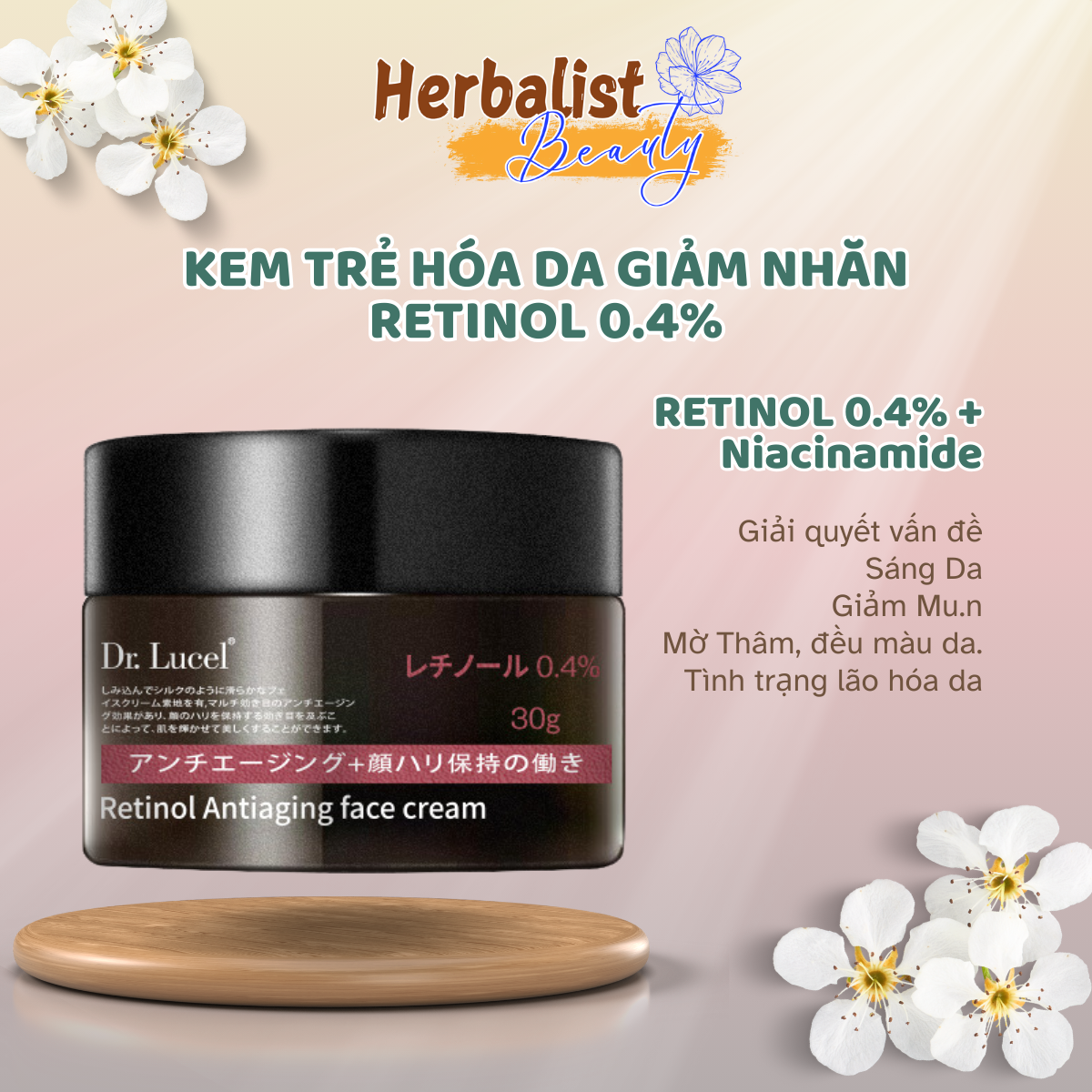 Essence Dưỡng Da Ngăn Lão Hóa Giảm Nhăn Dr Lucel Retinol 0.4 Nhật Bản 105ml