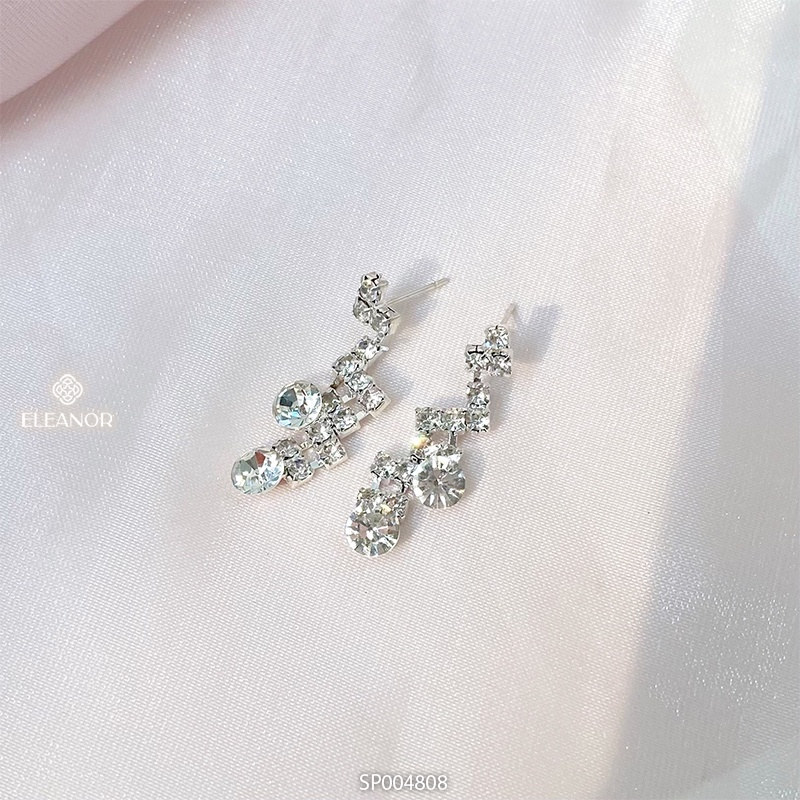 Dây chuyền bông tai nữ Eleanor Accessories bộ trang sức đính đá ziczac phụ kiện trang sức 4808