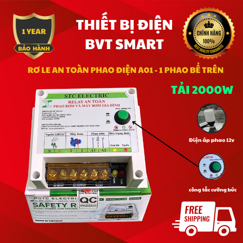 Ro le an toàn phao điện STC A01 cho máy bơm tăng dùng bồn chứa công suất máy bơm không khởi dộng từ 