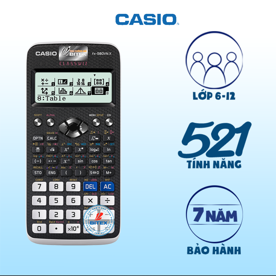 [Xả Kho ] Máy tính Casio FX 580VNX Mẫu Mới Máy Tính Toán Cho Học Sinh Cấp 2 Cấp 3 Và Các Sinh Viên D