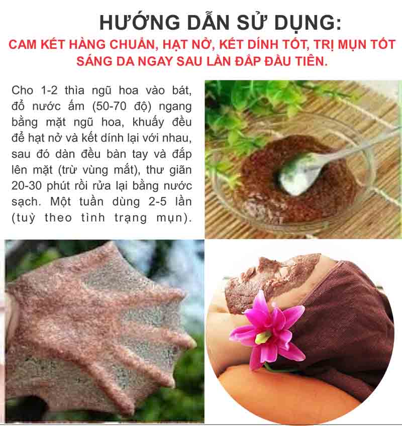 Mặt Nạ Ngũ Hoa Hạt To (500G) - Tặng Bộ Pha Chế Đắp Mặt Nạ.