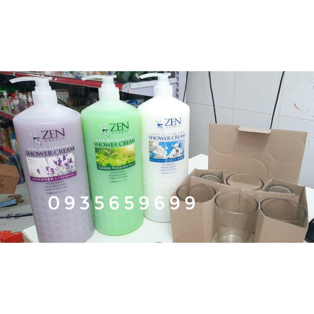 [Hcm]Sữa Tắm Zen Siêu To Khổng Lồ 2100Ml | Nhập Khẩu Từ Malaysia | Laveder - Trà Xanh Nha Đam - Sữa Dê