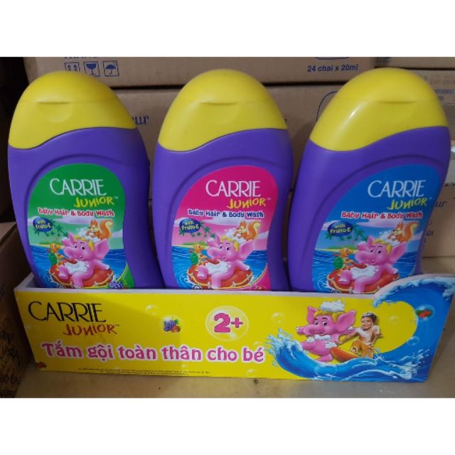 [Hcm]Combo 3 Chai Tằm Gội Toàn Thân Carrie Junior Cho Bé Trên 2 Tuổi (3 Mùi)
