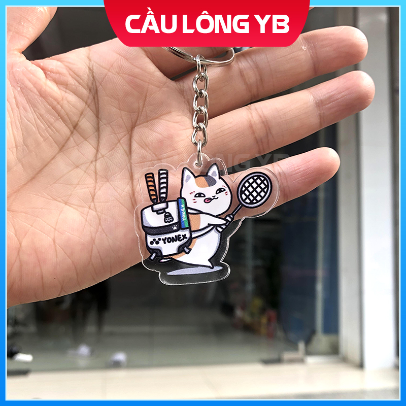Móc khóa chú mèo Cầu lông Yonex - đeo balo cầu lông móc khóa nhỏ xinh