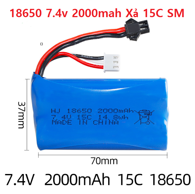 Pin Sạc Xe Điều Khiển Từ Xa 14500 18650 18350 3.7v  7.4v  11.1v